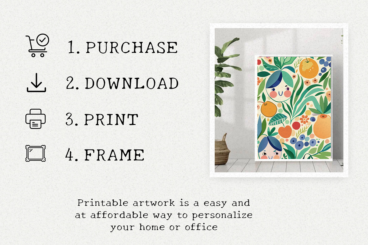 Pattern Wall Art Printable Set, a Wallpaper Graphic by Helospace (Photo 9 of 10)