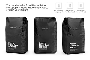 Paper Flour Bag PSD Mockups Set