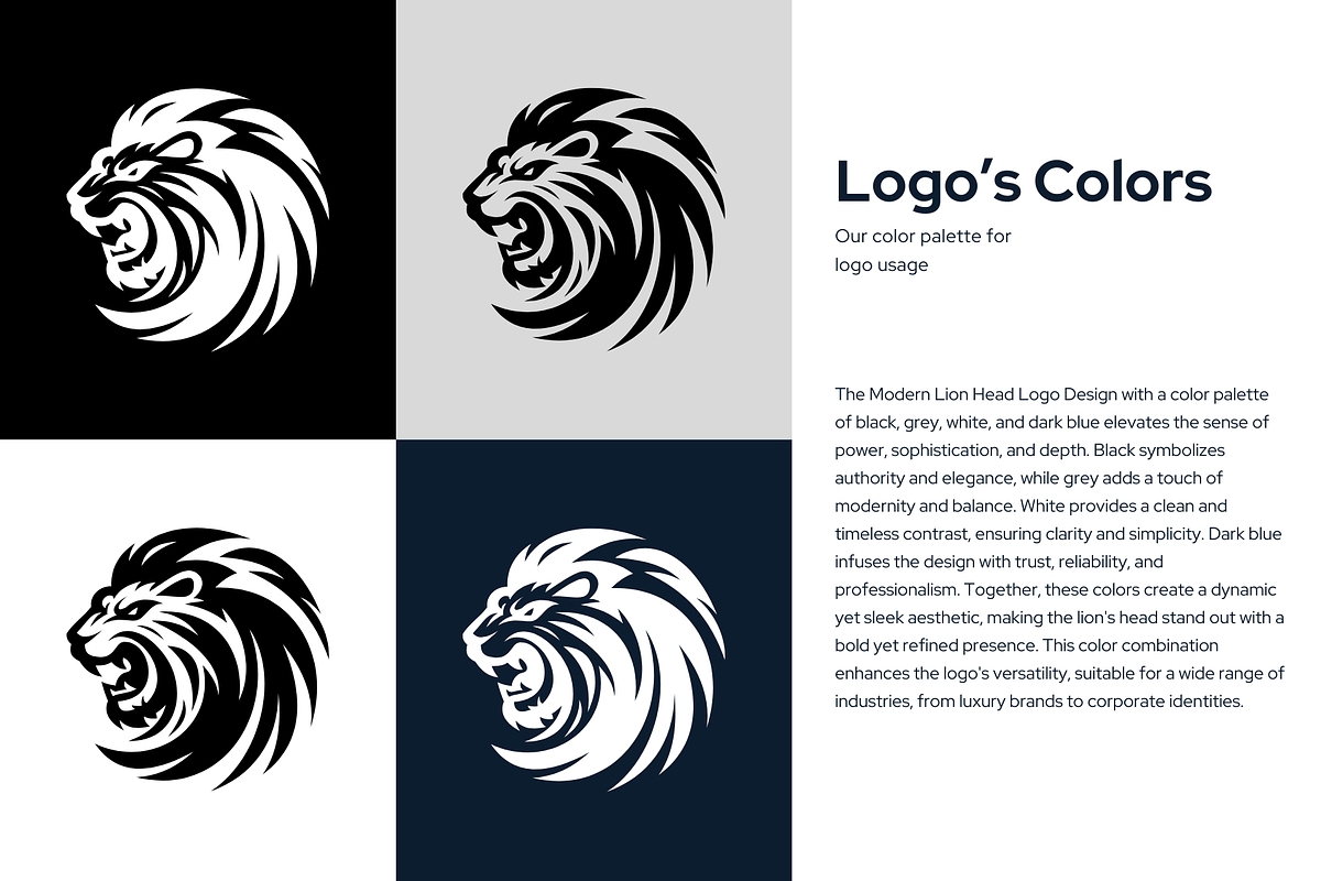 Modern Lion Head Logo Design, a Branding & Logo Template by Brand_Hero (Photo 4 of 5)