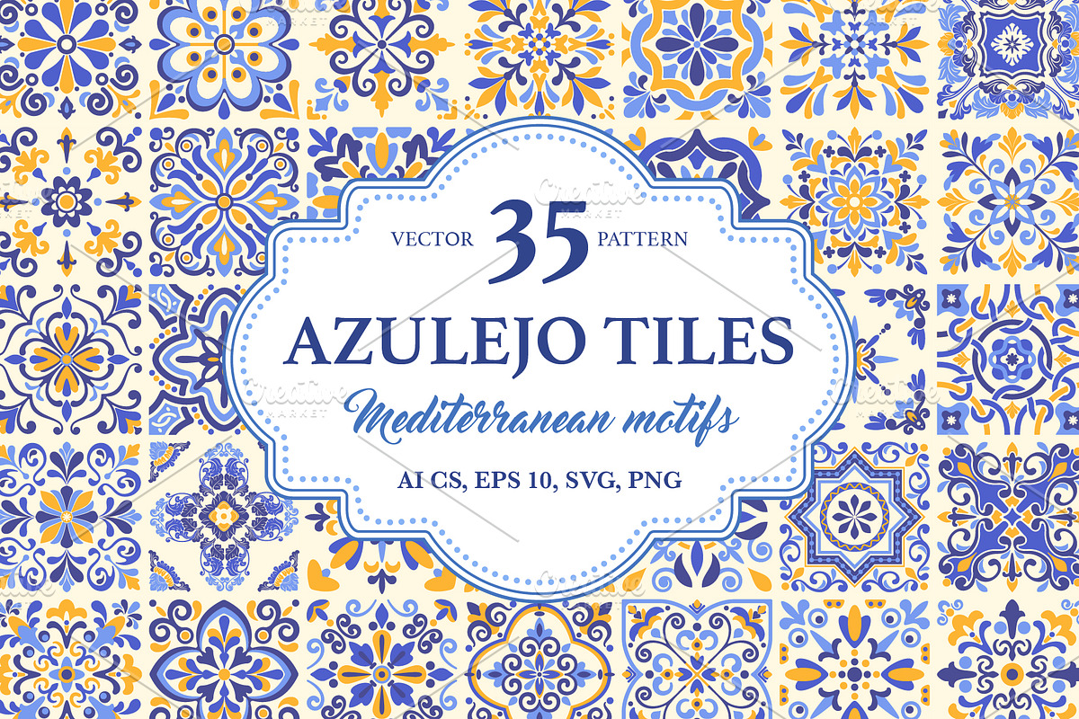 Mediterranean Tile Patterns Big Set, a Pattern Graphic by Vector beauty (Photo 1 of 5)