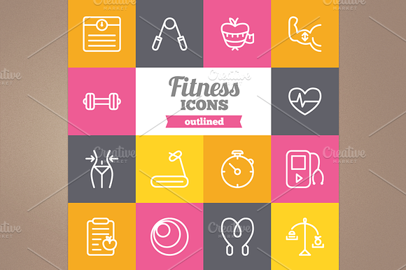 Outlined Fitness Icons