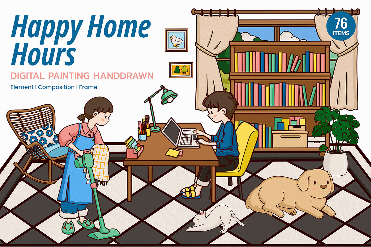 Happy Home Hours – Digital Painting, a Work Illustration by CreativeValuation (Photo 1 of 11)