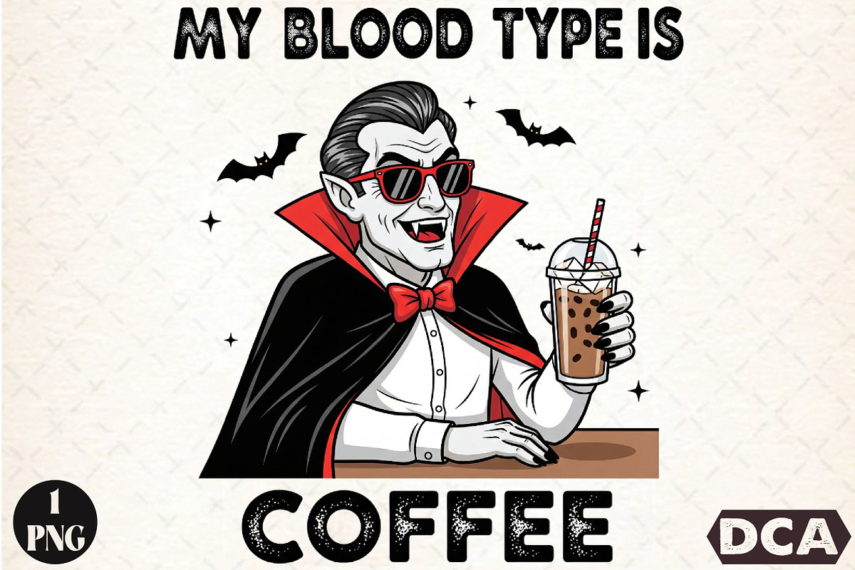 Funny Coffee Sarcastic Vampire Hallo, an Illustration by DreamCafeArt (Photo 1 of 7)