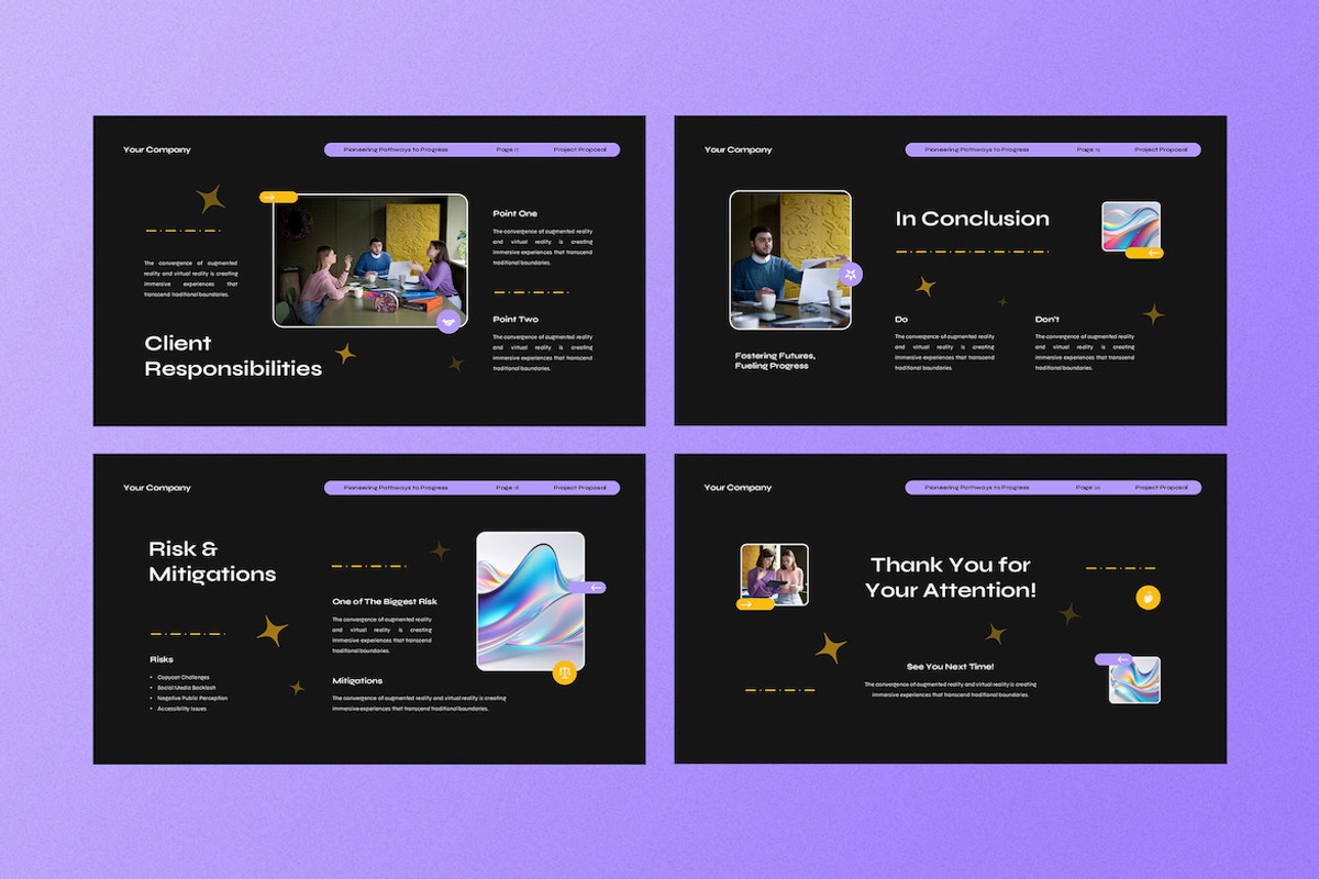 Black Project Proposal Powerpoint, a Presentation Template by Aiyari Graphic (Photo 5 of 5)