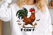 Funny Chicken F-Caw-F Rooster PNG, an Illustration by Craft Nest (Thumbnail 3 of 6)