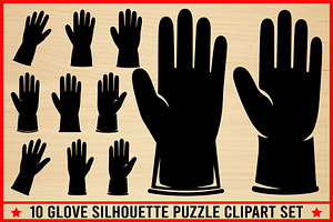 12 Glove Silhouette Clipart Bundle, an Illustration by Creativeshirt