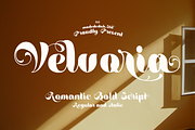 Velvoria Script, a Script Font by madeDeduk (Thumbnail 1 of 10)