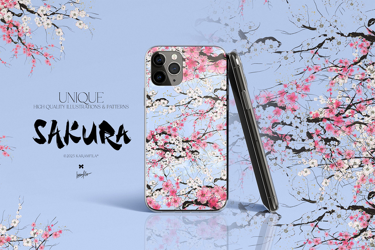 Cherry Blossoms Japan Clipart Sakura, a Decorative Illustration by KaramfilaS (Photo 7 of 9)