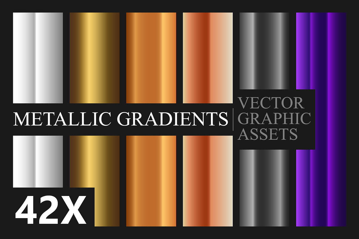 42 Custom Metallic Gradients, a Texture Graphic by UoaHH (Photo 1 of 3)