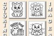 Cute Kawaii Cat Coloring Pages-Book, an Animal Illustration by Design Zone (Thumbnail 3 of 5)