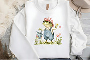 Spring Funny Frog Clipart, an Illustration by DreamCafeArt (Thumbnail 5 of 5)