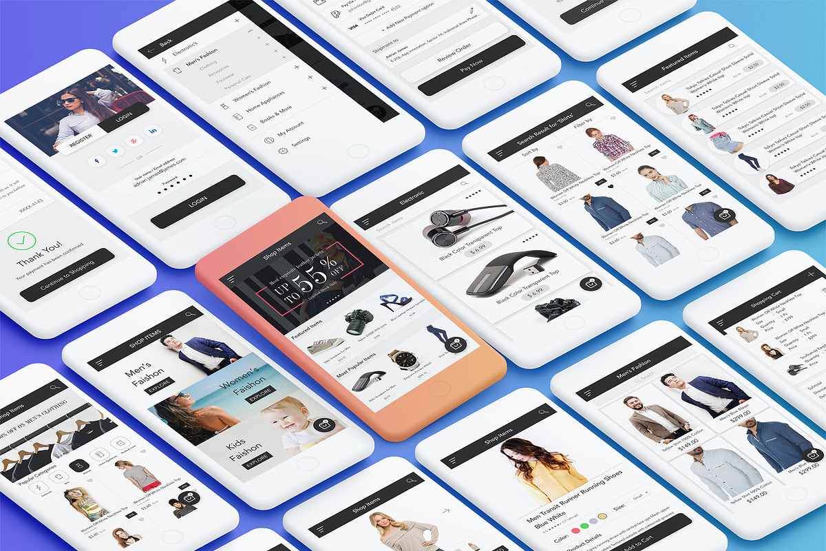 eCommerce Mobile App Design, an UI Kit Template by App Innovation (Photo 3 of 7)