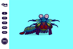 Simple Mantis Shrimp with Power, an Animal Illustration by Satisfactoons