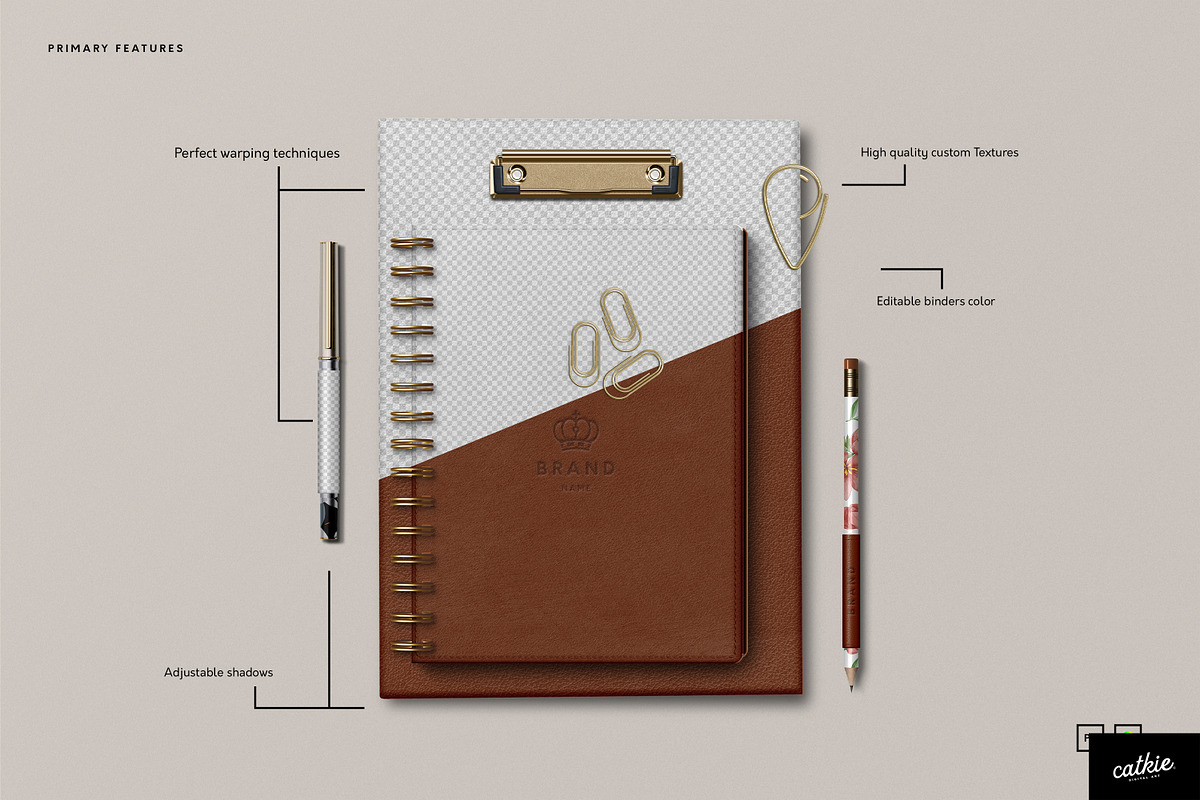 Leather Stationery Mockup Bundle, a Pens & Pencil Mockup by Catkie - Digital Art (Photo 3 of 29)