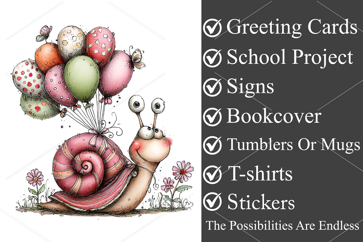 Watercolor Birthday Bugs Clipart PNG, a Seasonal Illustration by Canvas Craft (Photo 3 of 7)