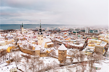 Aerial View of Tallinn in winter, an Architecture Photo by Nature and travel