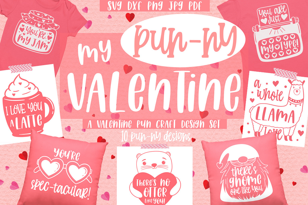 Valentine Pun designs bundle, an Illustration by Brushed Rose (Photo 1 of 6)