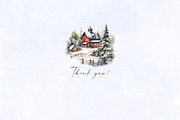 Watercolor Christmas House, a Seasonal Illustration by Vasmila (Thumbnail 8 of 8)
