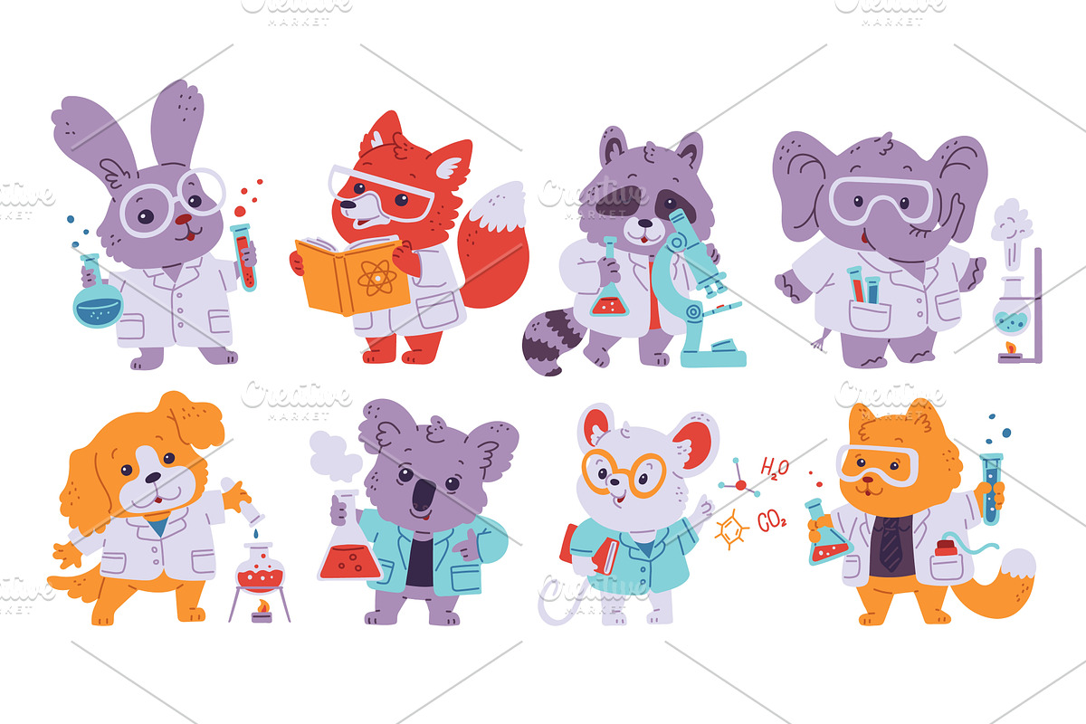 Vector image of scientists of, an Illustration by Sabelskaya