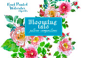Blooming Tale. Watercolor clipart, an Illustration by Irina Dolgikh (Thumbnail 1 of 8)