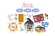 Board Games Clipart Vector Set, a Decorative Illustration by Luamor (Thumbnail 2 of 5)