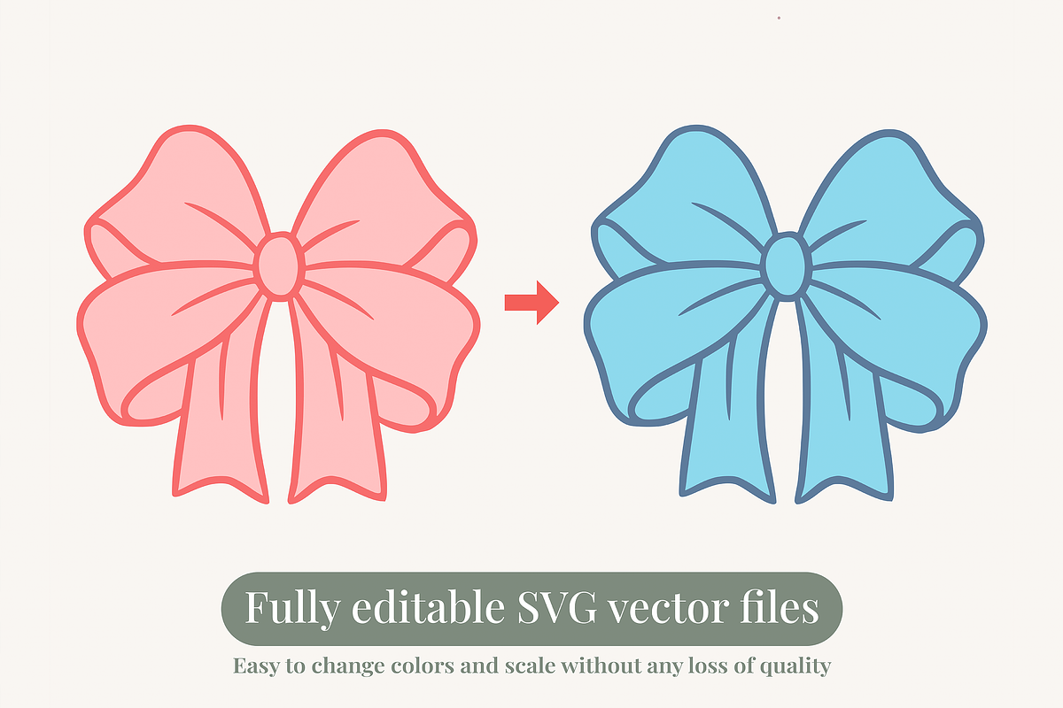Coquette Ribbon Bow Vector Bundle, an Object Illustration by Kusumaillustration (Photo 2 of 8)