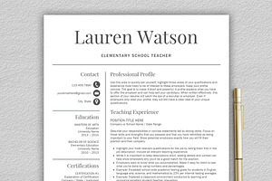 Resume Template Teacher CV