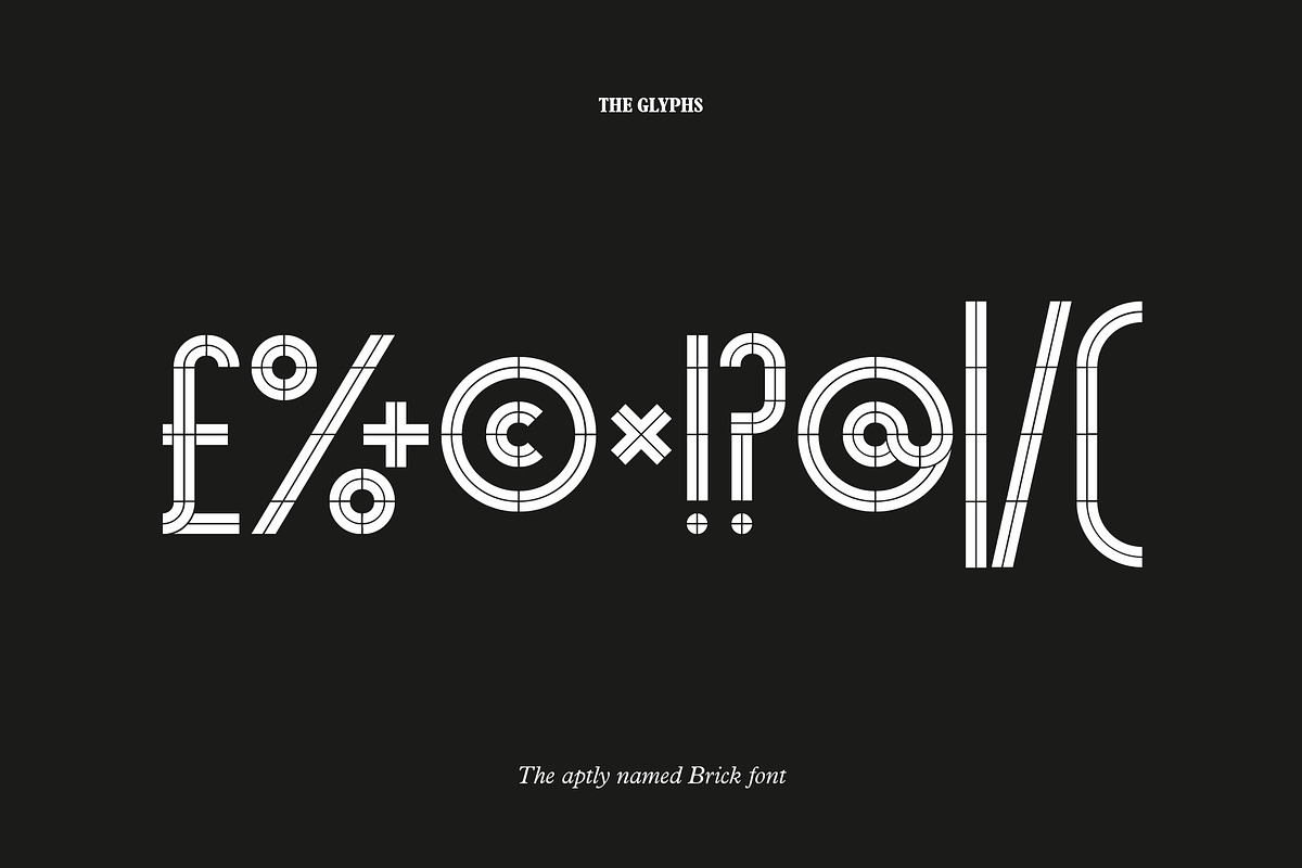 BRICK - A geometric stencil typeface, a Sans Serif Font by Studio Bayley (Photo 5 of 7)