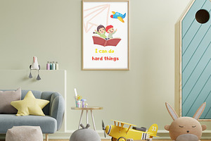 I can do hard thing Nurserywall art, a Poster Template by One Zer