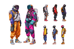 Spaceman cartoon vector set. Sci fi, an Object Illustration by Onyx