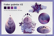 Celestial garden, Mystical clipart, an Object Illustration by Tatyana_Zenartist (Thumbnail 10 of 14)