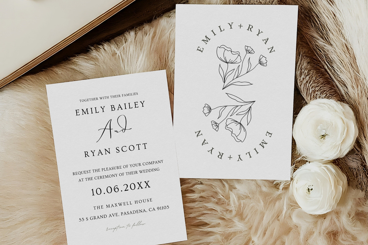 Minimalist Wedding Invitation Bundle, an Invitation Template by Meher Sadiah (Photo 6 of 6)