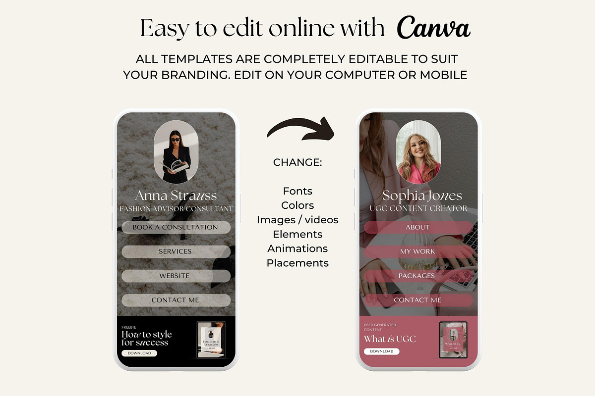 Link in bio instagram canva, a Social Media Template by Studio Suvelle