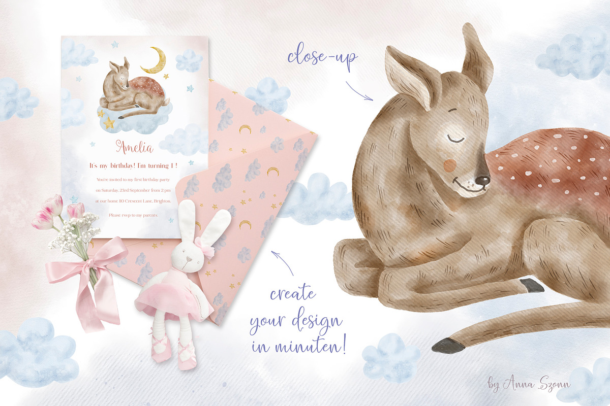 Cute Sleeping Animals., an Animal Illustration by Designwork (Photo 14 of 17)