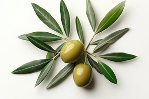 Green Olives on Olive Branch Minimal, a Food & Drink Photo by Pixeness Studio