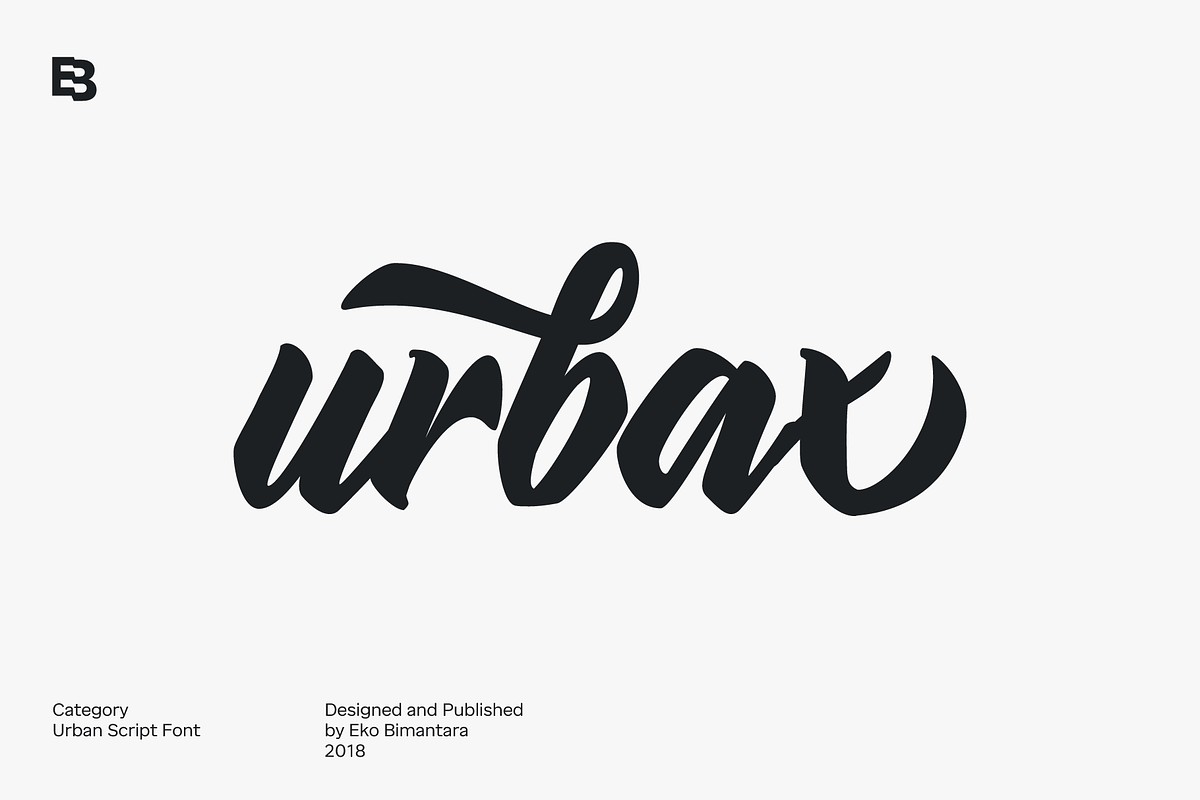 Urbax Script Font, a Script Font by Eko Bimantara (Photo 1 of 10)
