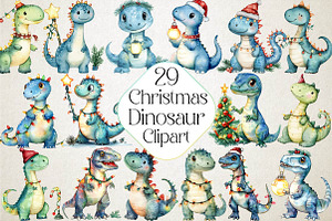 Christmas Funny Dinosaur Clipart Bun, an Illustration by DreamPrint404