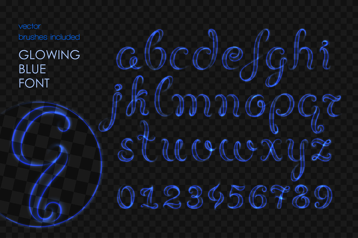 8 NEON BRUSHES / ELEGANT FONT, a Brush Add-On by Nadin_Lebedeva (Photo 4 of 8)