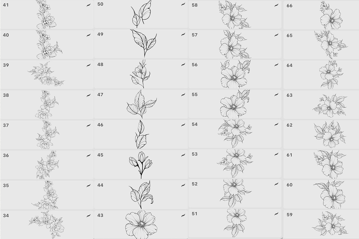 Procreate flower stamp, garden, a Brush Add-On by AnnaPolitmerskaja (Photo 3 of 4)