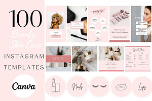 100 Editable Beauty and Skincare soc