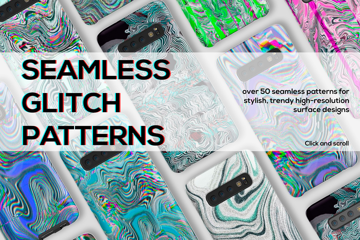 SEAMLESS GLITCH PATTERNS, a Pattern Graphic by ANAKOTO (Photo 1 of 25)
