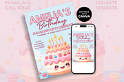 Cute Birthday Cake Invitation, an Invitation Template by M9 Design (Thumbnail 2 of 4)