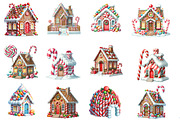 Candy Cane Houses Clipart, an Illustration by Designworld (Thumbnail 2 of 5)