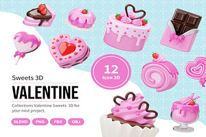 Valentine Sweet Food 3D Icon, an Environmental 3D Model by Lumina_ui_ux202