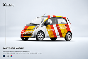 Hatchback Cars Mockup, an Advertising Mockup by Xtrahive