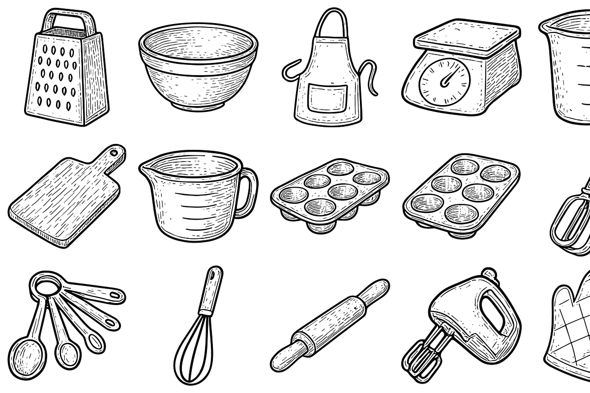 Kitchen Tool Set, an Object Graphic by nikagraphic