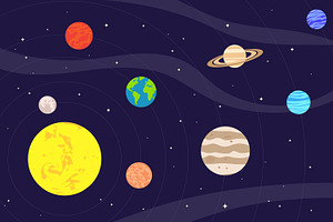 Solar system planet and space, an Education Illustration by Saba Vector