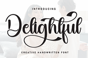 Delightful | Script Font, a Handwritten Font by Scratchones (Thumbnail 1 of 9)
