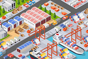 Isometric port cargo ship, a Transportation Illustration by AlexZeL (Thumbnail 6 of 9)