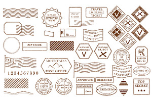 Blank brown postage rubber stamp, an Illustration by Zimages
